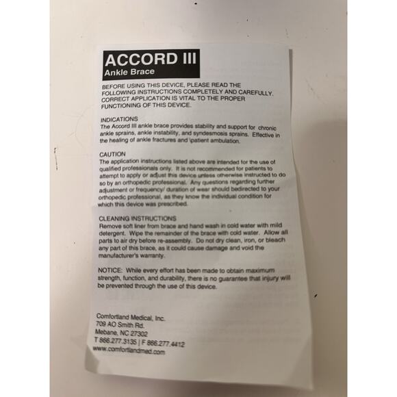 Comfortland CL-301-3-L Accord Ankle Brace III Medium Left Brand New - Picture 5 of 7